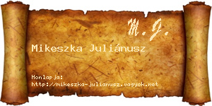 Mikeszka Juliánusz névjegykártya